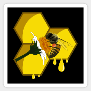 Bee on flower Sticker